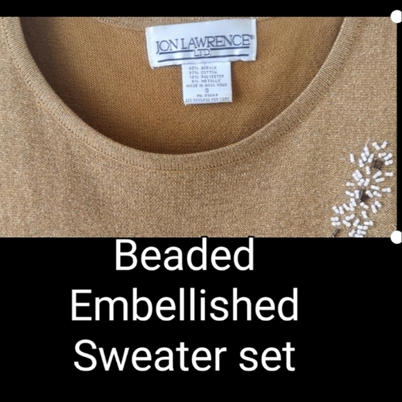 Set of 2 Vintage Embellished Sparkling Cardigan Sweater - Picture 11 of 14